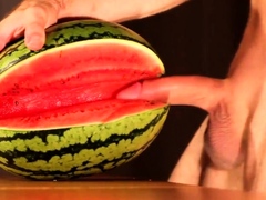 water melon cum – fucking a melon and cumming